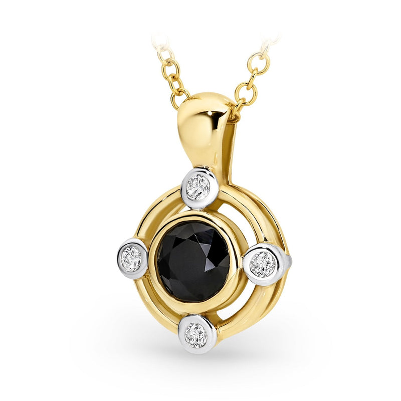 0.69ct Sapphire & Diamond Pendant in 9ct White Gold