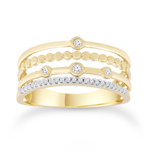 Diamond Ring with 0.10ct Diamonds in 9ct Yellow Gold