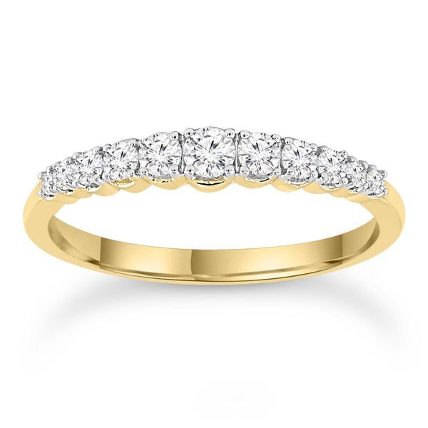 Diamond Ring with 0.33ct Diamonds in 9ct Yellow Gold