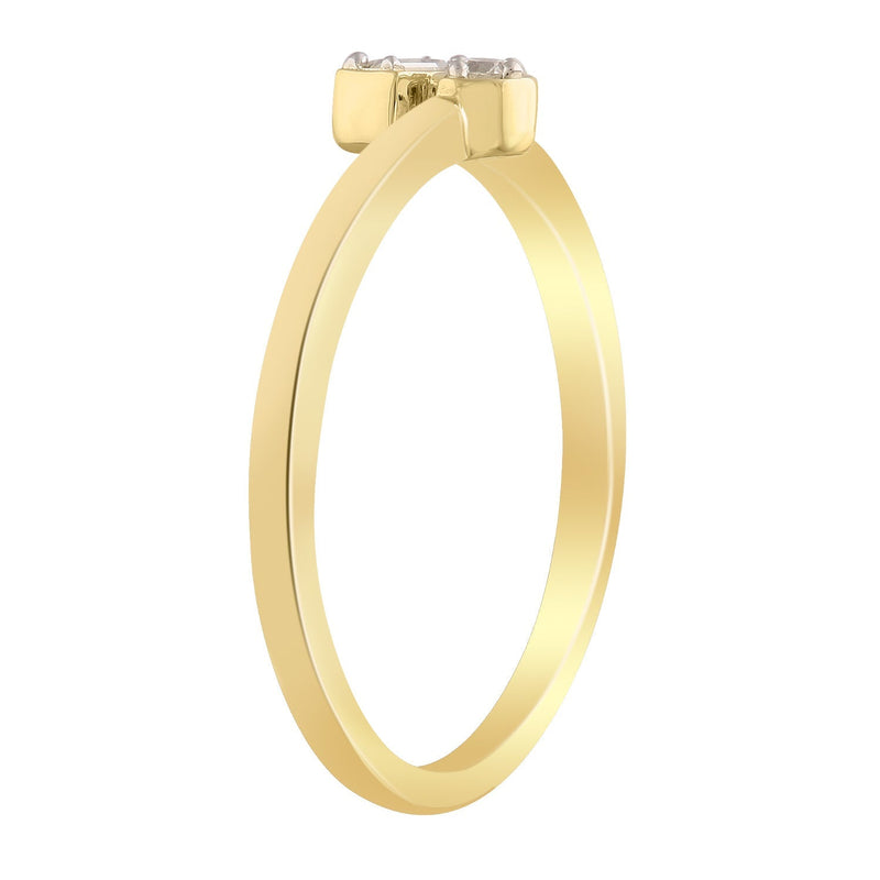 Diamond Ring with 0.05ct Diamonds in 9ct Yellow Gold