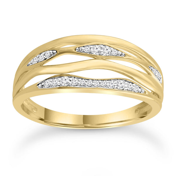 Diamond Ring with 0.12ct Diamonds in 9ct Yellow Gold