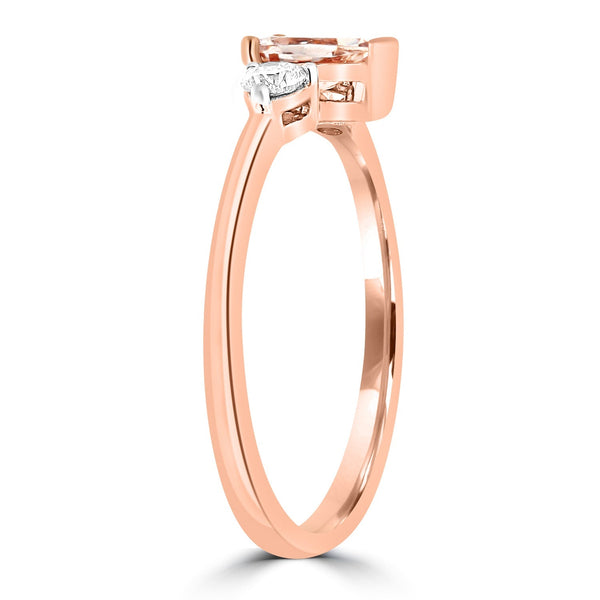 0.16ct HI I1 Diamond and Morganite Ring in 9ct Rose Gold