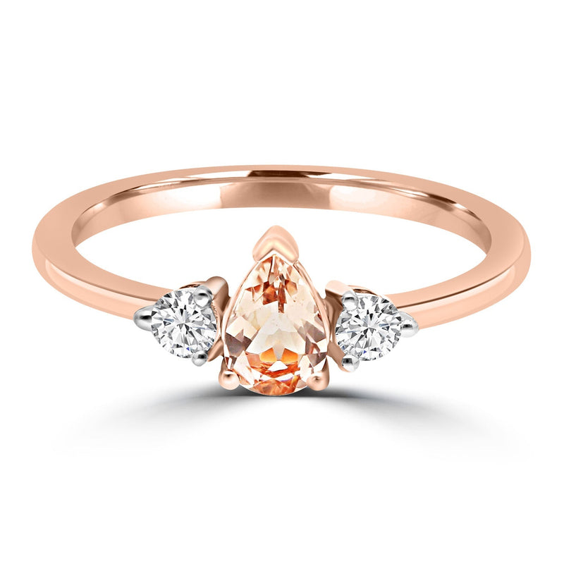 0.16ct HI I1 Diamond and Morganite Ring in 9ct Rose Gold