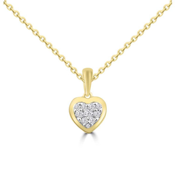 Diamond Necklace 40-45cm with 0.187ct Diamonds in 9ct Yellow Gold