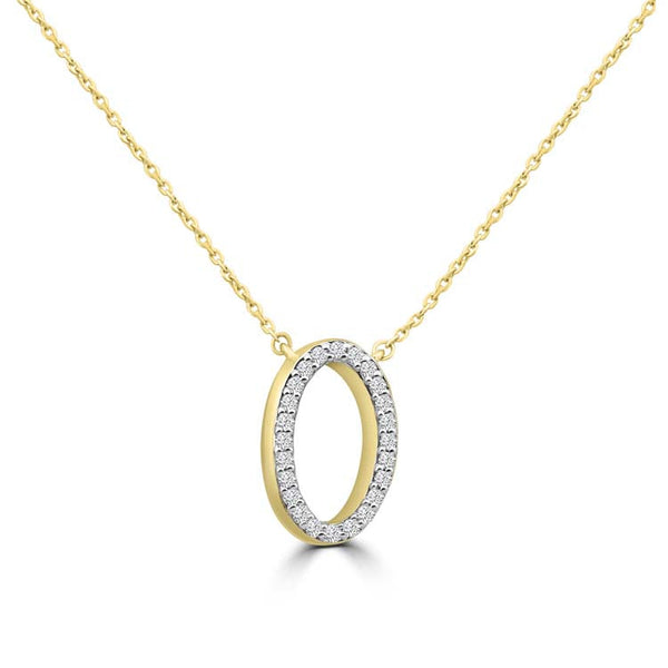 Diamond Necklace 40-45cm with 0.17ct Diamonds in 9ct Yellow Gold