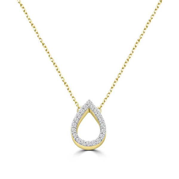 Diamond Necklace 40-45cm with 0.14ct Diamonds in 9ct Yellow Gold