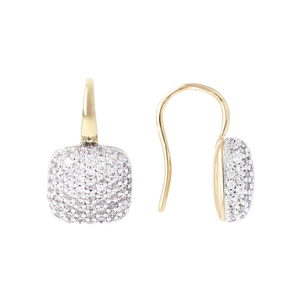 Bronzallure Square Pave Golden Earrings