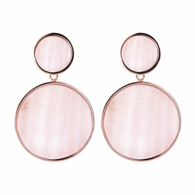 Bronzallure Stone Double Disc Drop Earrings