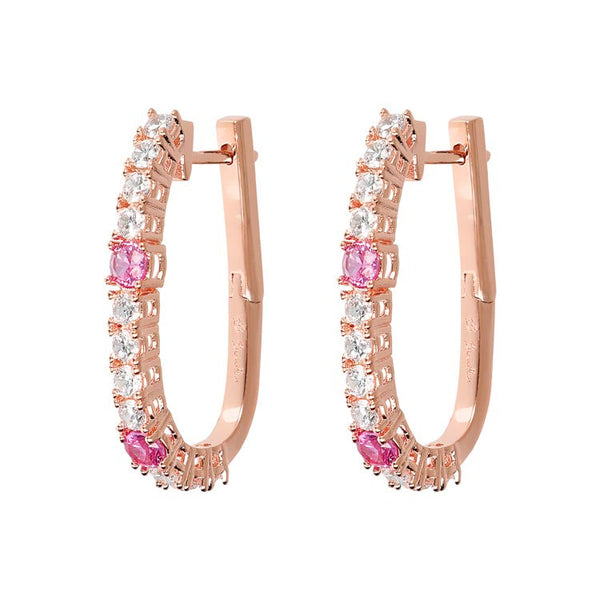 Bronzallure Miss Bronzallure Rose/White Cubic Zirconia Huggie Earrings