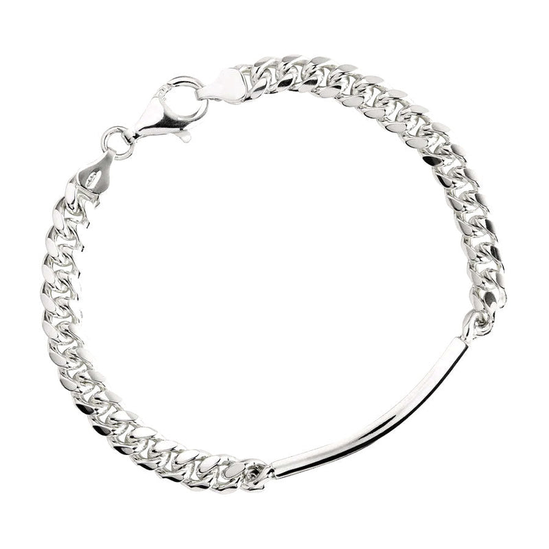 NAJO Cuban Mens Silver I.D. Bracelet (21cm)