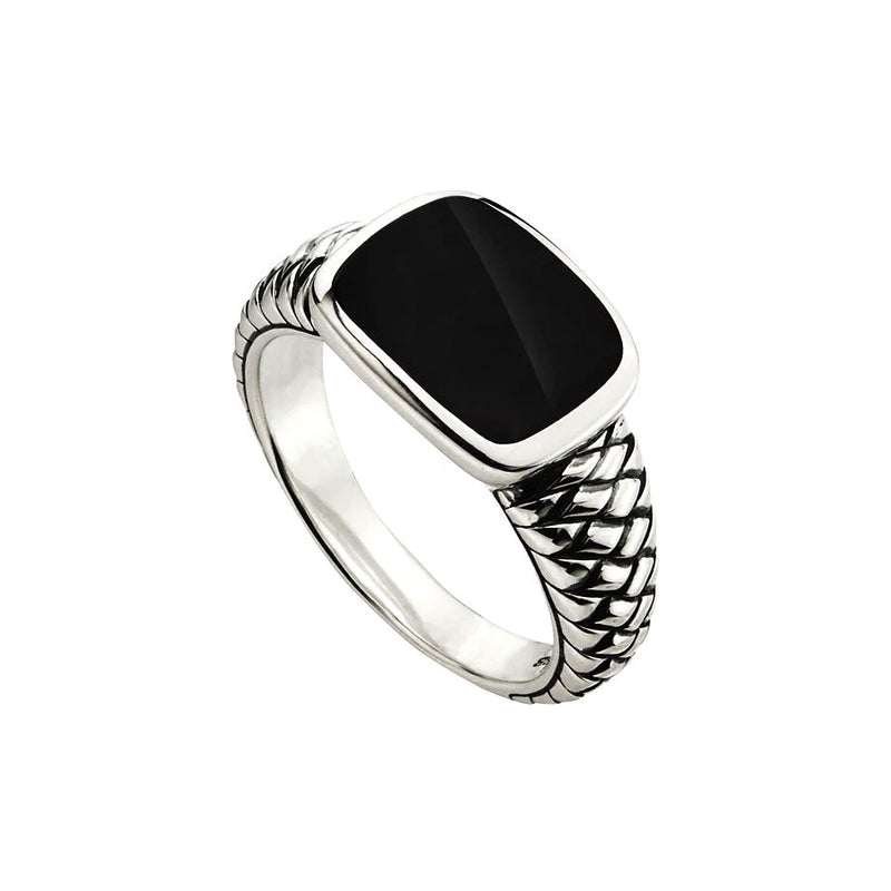 NAJO Navigator Mens Oxidised Black Onyx Ring