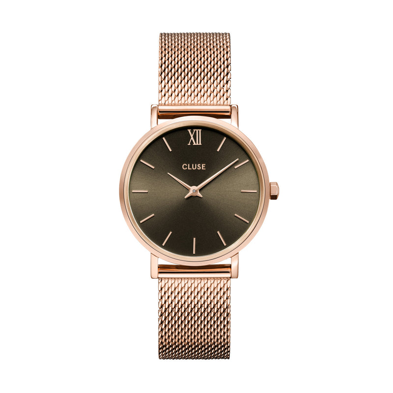 CLUSE Minuit Grey & Rose Gold Mesh CW10207