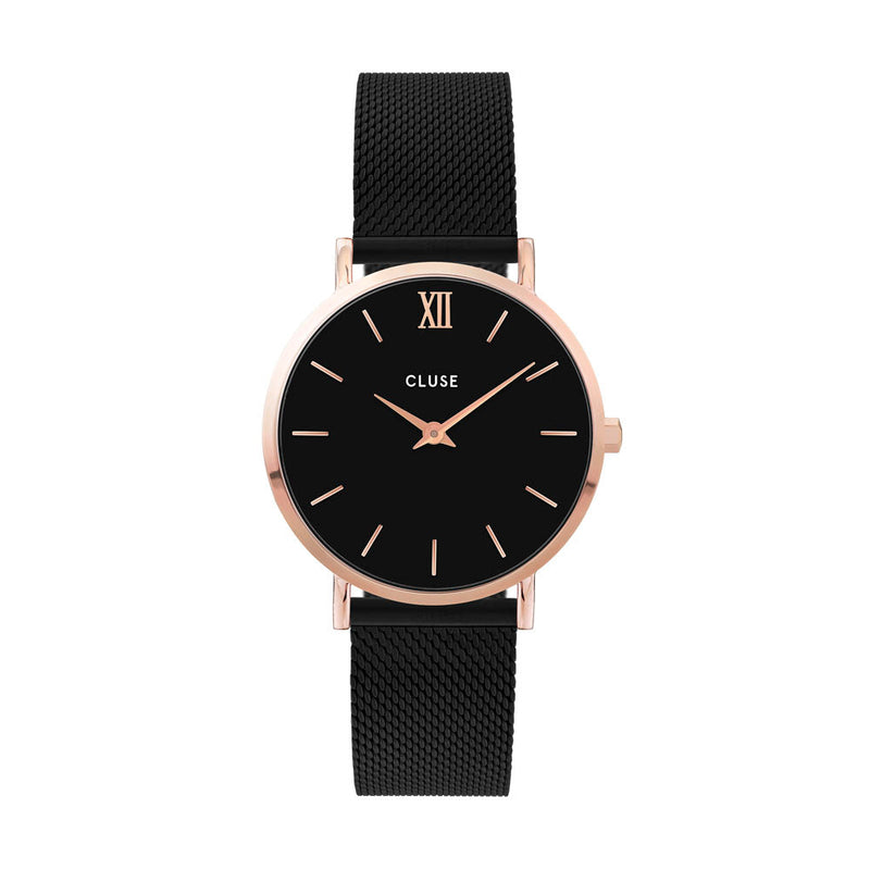 CLUSE Minuit Mesh Rose Gold Black &  Black CW0101203024