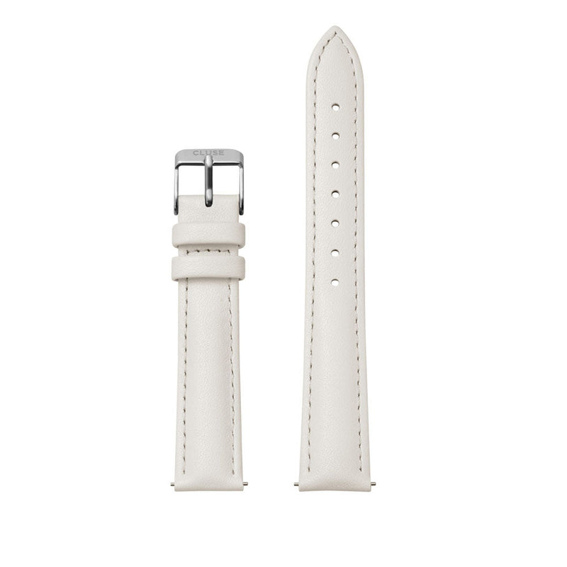 CLUSE 16mm Strap Silver & Off-White CS12210